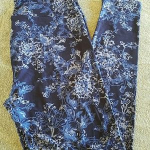 Legging Lularoe OS taille unique violet orange fleuri rose